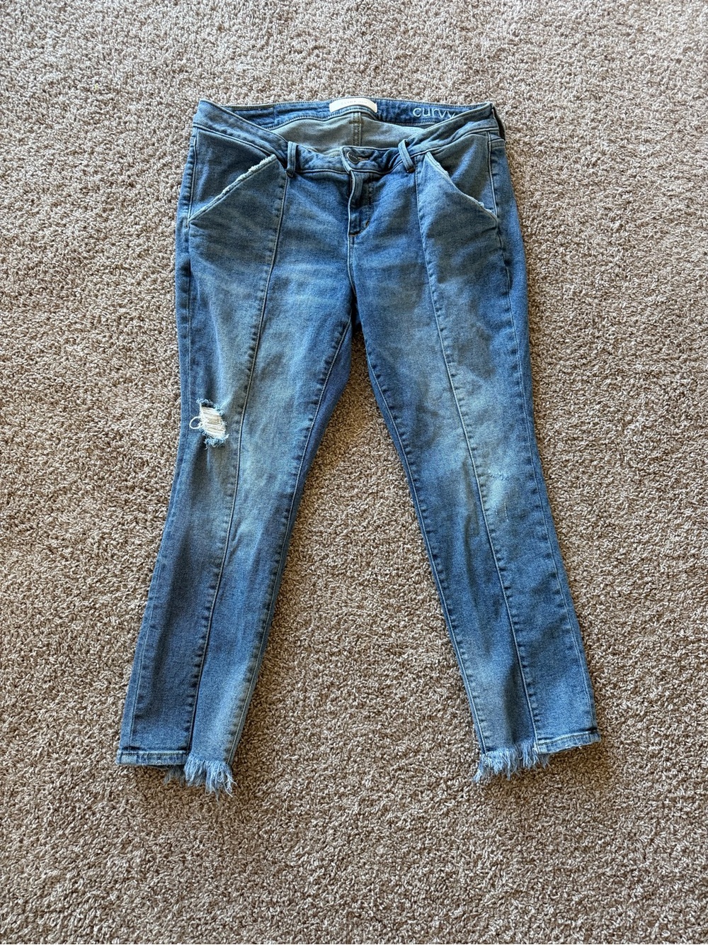 Blue Distressed Skinny Jeans